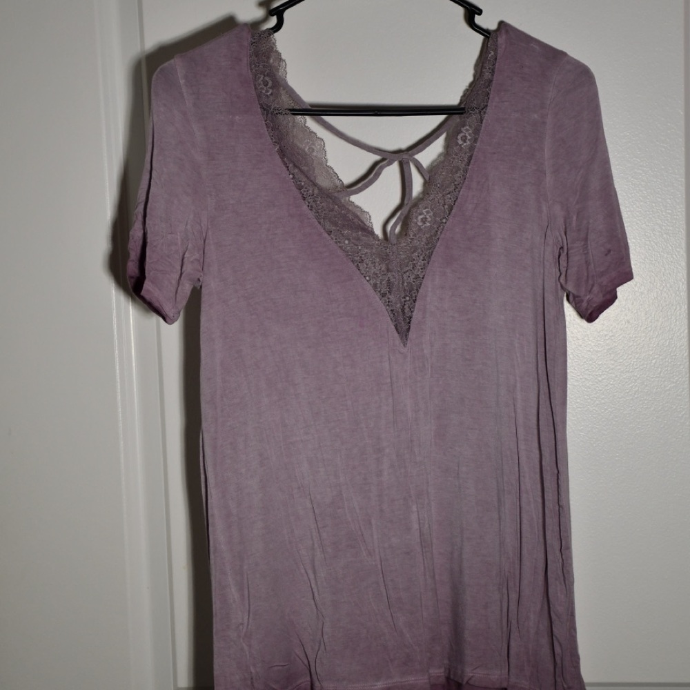 American Eagle Outfitters Lavender Soft & Sexy Tee